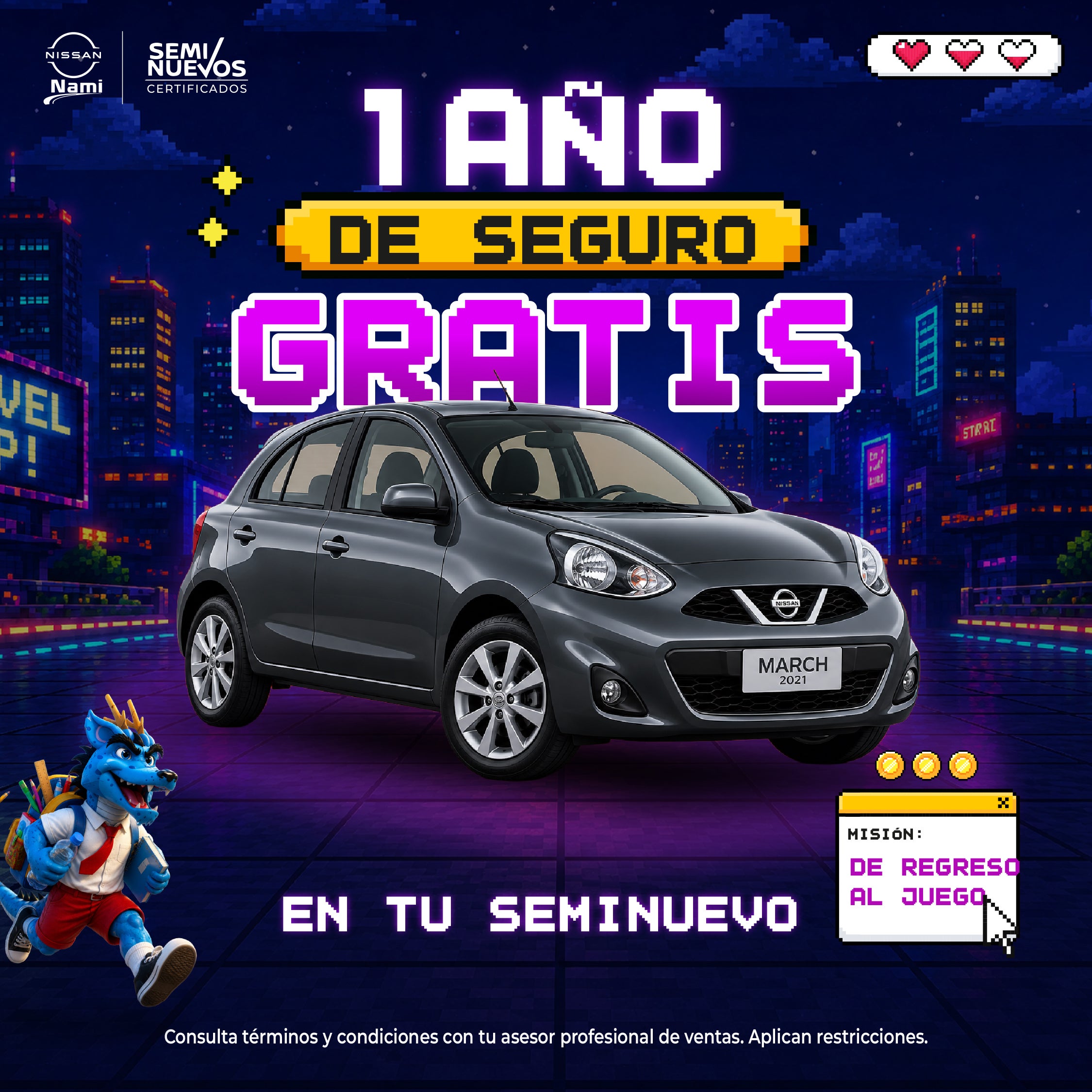 Estrena un seminuevo con seguro Gratis